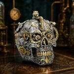 Steampunk skull with gears.