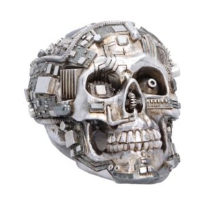 Cyborg skull with circuit details