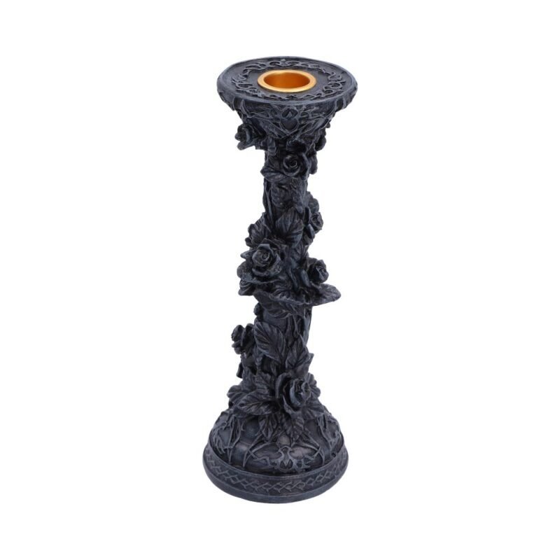 Black ornate rose candle holder