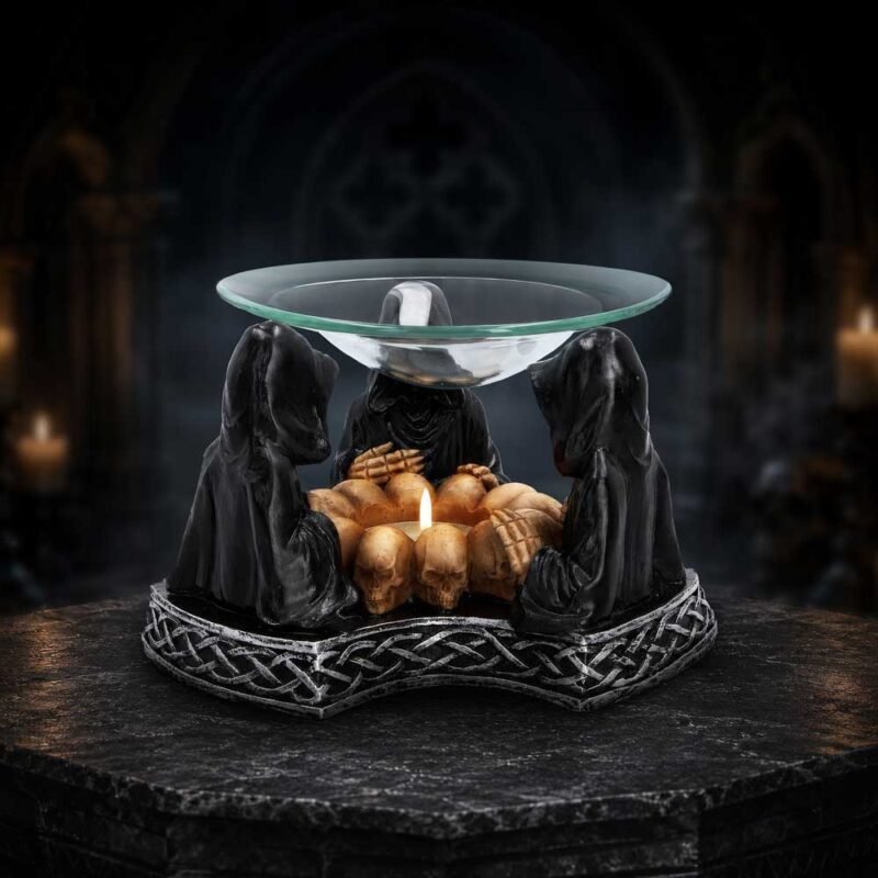 Grim reaper skull oil burner