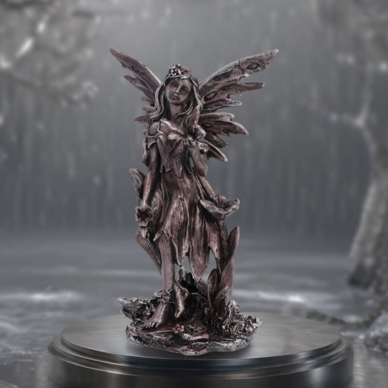 Fairy statue with ornate wings