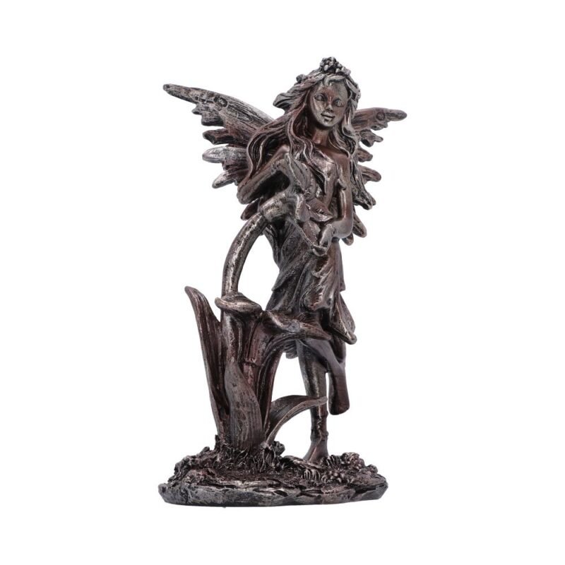 Fairy statue with plant.