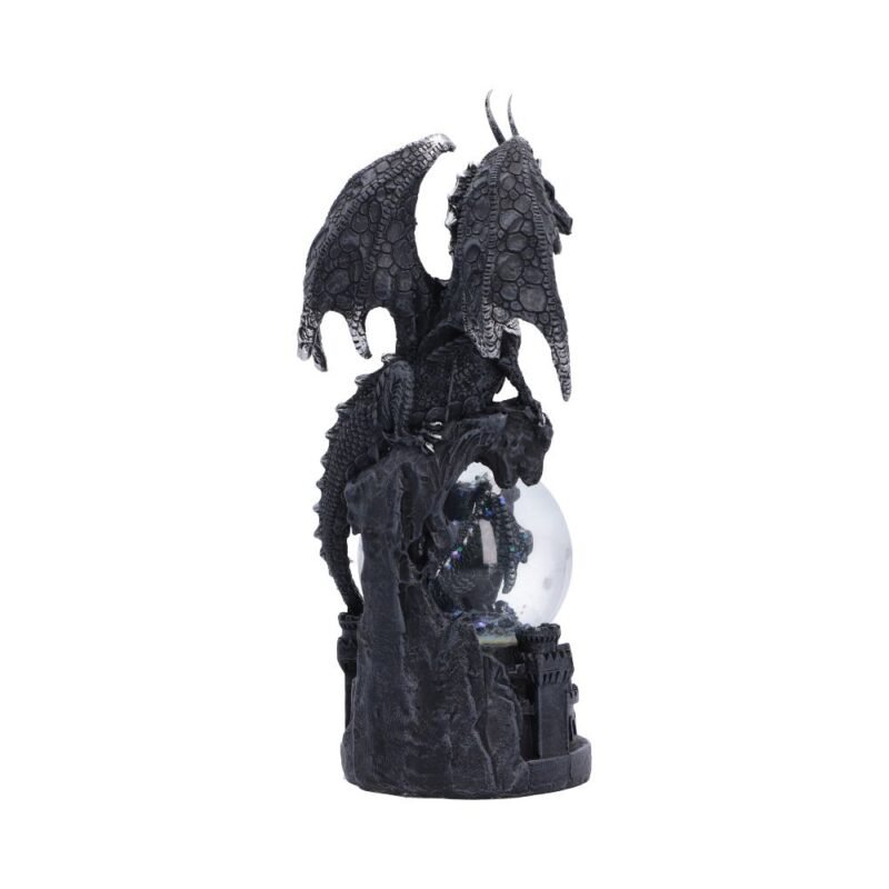 Black dragon on snow globe