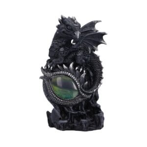 Shadow Sentinel Black Dragon Eye Figurine 15.3cm Black dragon with green eye