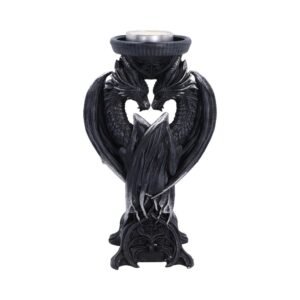 Double Dragon Candle Holder 18.3cm Dragon candle holder with intertwined dragons